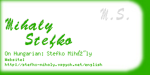 mihaly stefko business card
